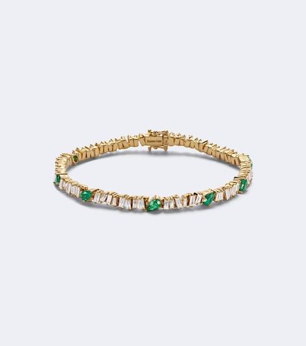 Bracelet tennis en or 18 ct, émeraudes et diamants - Suzanne Kalan - Modalova