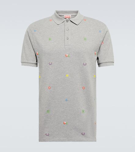 T-shirt polo Pixels brodé en coton - Kenzo - Modalova