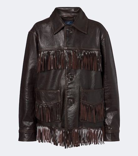 Veste en cuir à franges - Polo Ralph Lauren - Modalova