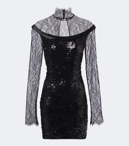 Robe en dentelle à sequins - Roberto Cavalli - Modalova