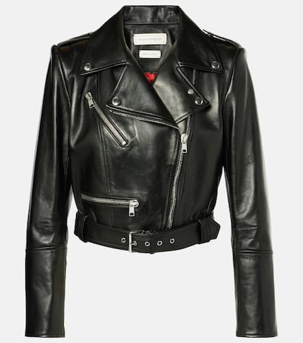 Veste raccourcie en cuir - Alexander McQueen - Modalova