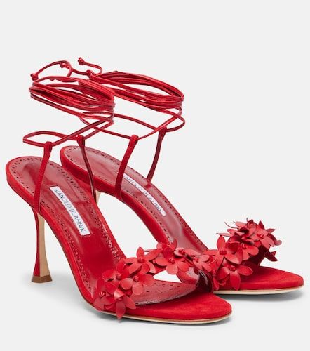 Sandales Anista en cuir à fleurs - Manolo Blahnik - Modalova