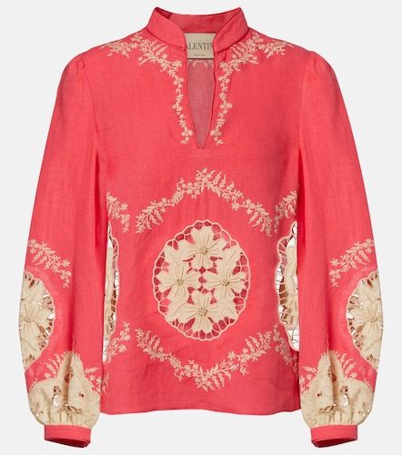 Chemise en lin à broderie - Valentino Garavani - Modalova