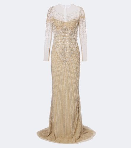 Robe longue en tulle à ornements - Georges Hobeika - Modalova