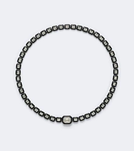 Collier Oui en or blanc 18 ct, émail et diamants - Nikos Koulis - Modalova