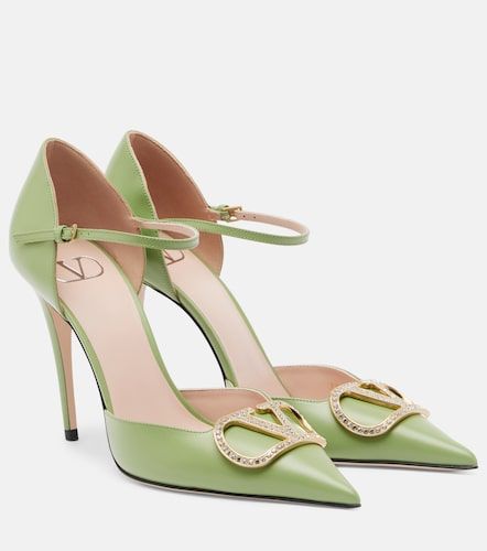 Escarpins D'Orsay VLogo en cuir à ornements - Valentino Garavani - Modalova