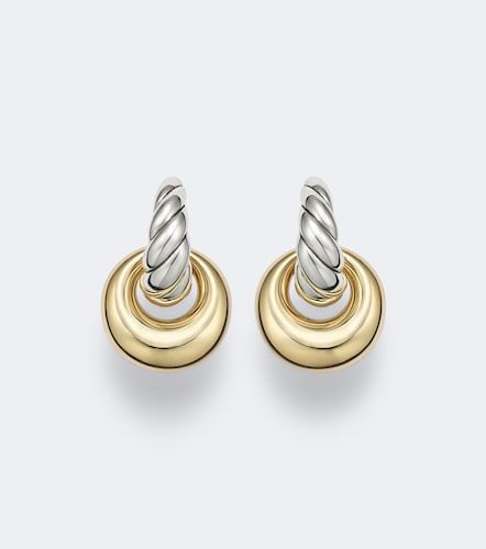 Boucles d'oreilles Sculpted Cable en argent sterling et or 14 ct - David Yurman - Modalova