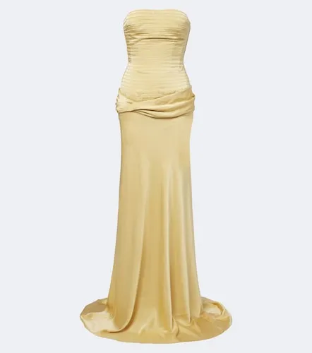 Robe longue corset en satin - Marmar Halim - Modalova