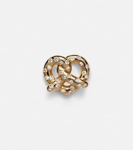 Boucle d'oreille unique Pretzel en or 14 ct et diamants - Sydney Evan - Modalova