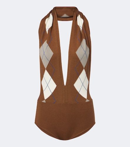 Body en laine vierge à motif argyle - Mugler - Modalova