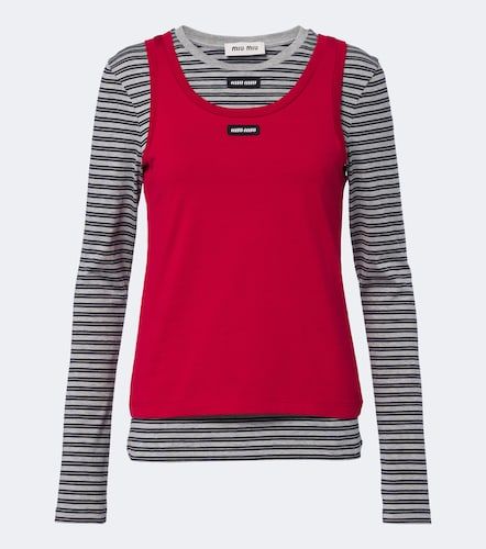 Ensemble t-shirt et débardeur en coton - Miu Miu - Modalova