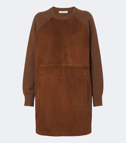 Robe pull en laine, cachemire et cuir - Max Mara - Modalova