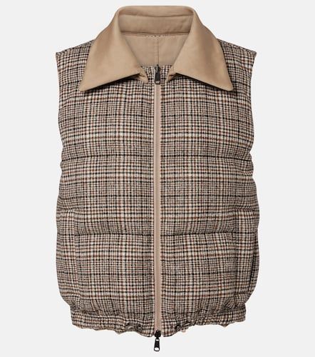 Veste doudoune sans manches à motif tartan - Brunello Cucinelli - Modalova