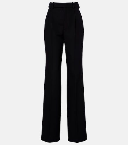 Pantalon droit en laine vierge à plis - Saint Laurent - Modalova