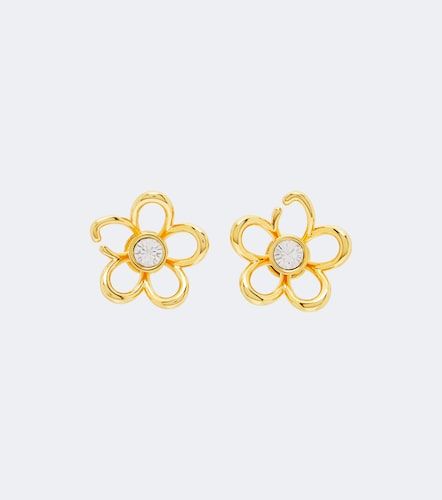Boucles d'oreilles à fleurs et cristaux - Oscar de la Renta - Modalova