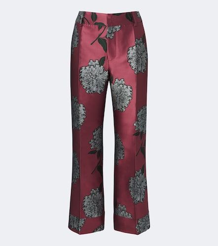 Pantalon droit Hendrix en satin à fleurs - La DoubleJ - Modalova
