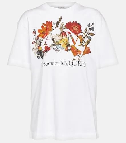 T-shirt en coton à fleurs - Alexander McQueen - Modalova