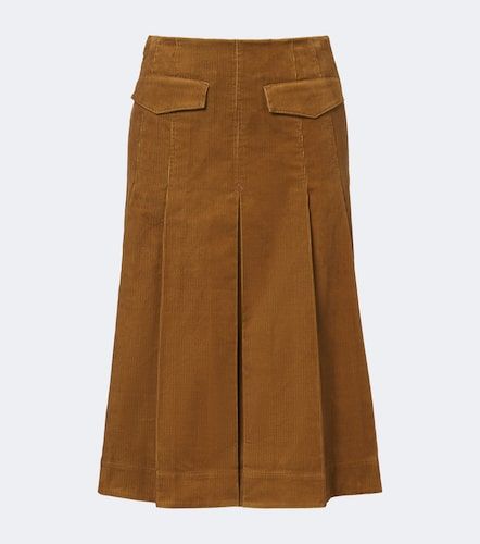 Jupe midi en velours côtelé de coton - Tory Burch - Modalova