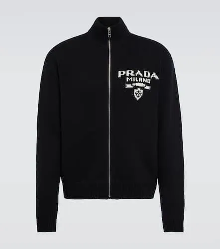 Cardigan en laine et cachemire à logo - Prada - Modalova
