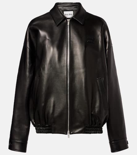Miu Miu Veste en cuir  logo - Miu Miu - Modalova