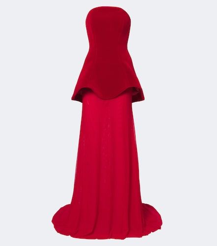 Robe longue bustier à basque - David Koma - Modalova
