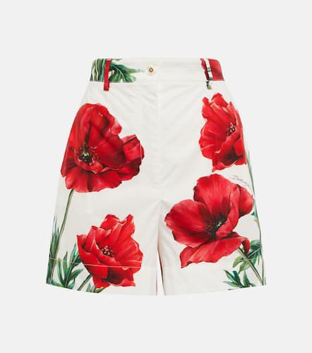 Short en coton à fleurs - Dolce&Gabbana - Modalova