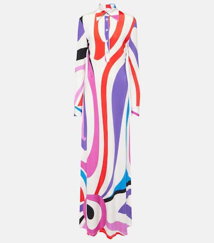 Robe longue Marmo imprimée en satin - Pucci - Modalova