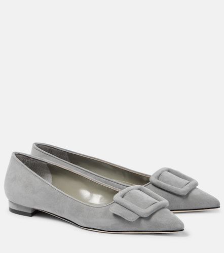 Ballerines Maysalepumpflat en daim - Manolo Blahnik - Modalova