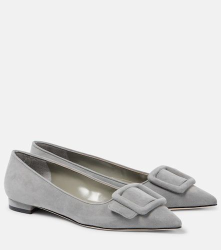 Ballerines Maysalepumpflat en daim - Manolo Blahnik - Modalova