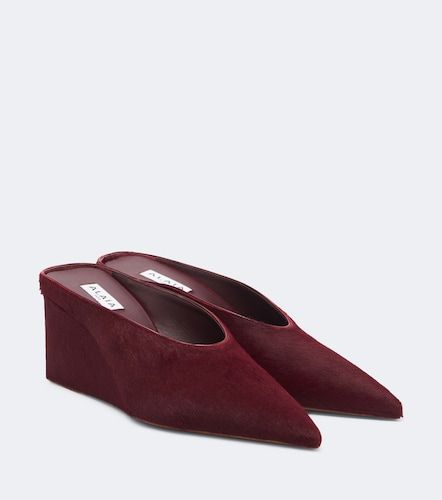 Alaïa Mules compensées Cube en cuir façon poulain - Alaia - Modalova