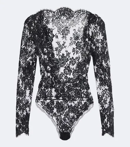 Body en dentelle de coton mélangé - Saint Laurent - Modalova