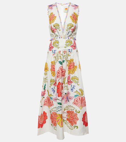 Robe midi Floral Insects en lin - Farm Rio - Modalova