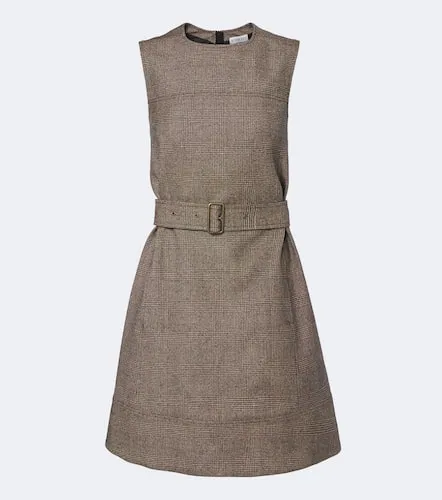 Robe en laine et lin mélangés à motif Prince de Galles - Burberry - Modalova