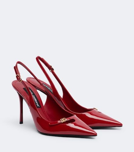 Escarpins slingback DG en cuir verni - Dolce&Gabbana - Modalova