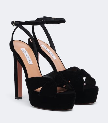 Escarpins Cupid à plateau en velours - Aquazzura - Modalova