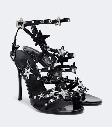 Sandales en cuir verni à ornements - Dolce&Gabbana - Modalova
