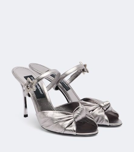 Mules en cuir métallisé à ornements - Dolce&Gabbana - Modalova