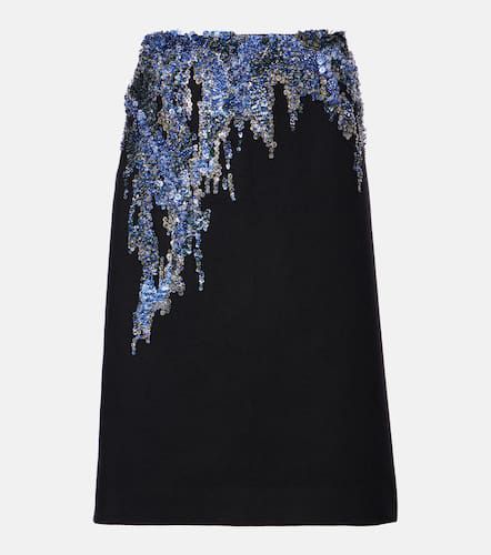 Jupe midi en laine mélangée à sequins - Dries Van Noten - Modalova