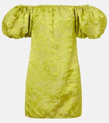 Robe en satin duchesse à broderie - Saint Laurent - Modalova
