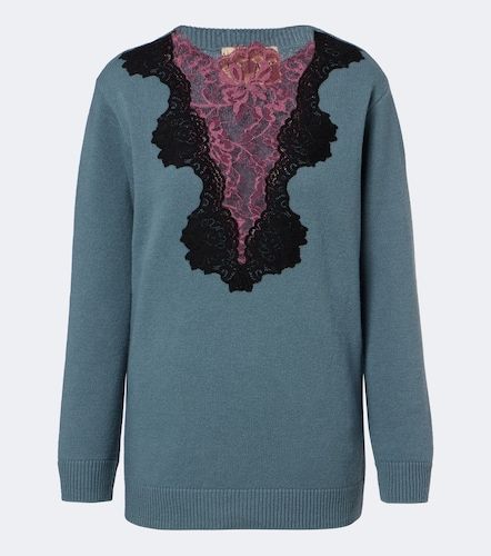 Pull en laine vierge à dentelle - Valentino - Modalova