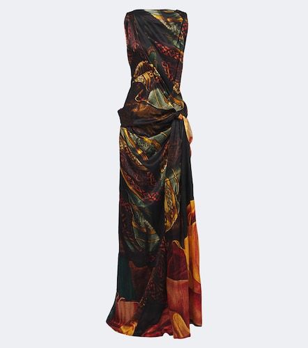 Robe longue en soie à imprimé - Dries Van Noten - Modalova