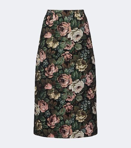 Jupe midi en jacquard à fleurs - Dries Van Noten - Modalova