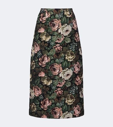 Jupe midi en jacquard à fleurs - Dries Van Noten - Modalova