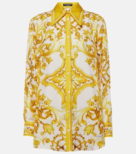 Chemise Majolica en sergé de soie - Dolce&Gabbana - Modalova