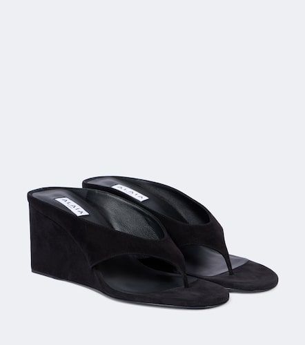 Alaïa Mules compensées Cube 75 en daim - Alaia - Modalova