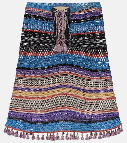 Poncho rayé en crochet - Valentino Garavani - Modalova