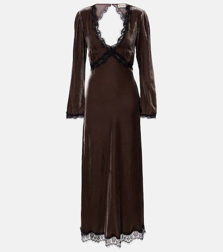 Robe longue Alesha en velours et dentelle - Rixo - Modalova