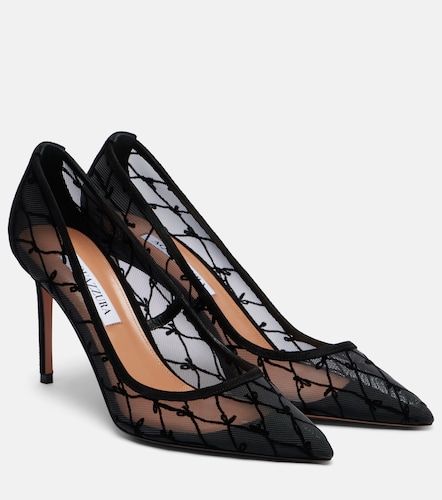 Escarpins en daim et résille - Aquazzura - Modalova