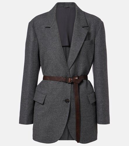 Blazer ceinturé en laine et cachemire - Brunello Cucinelli - Modalova