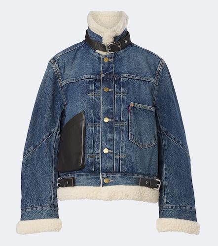 Sacai Veste en denim et cuir - Sacai - Modalova